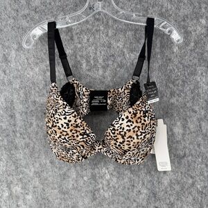 Kathy Ireland  Leopard Print Underwire Bra - Beige/Black